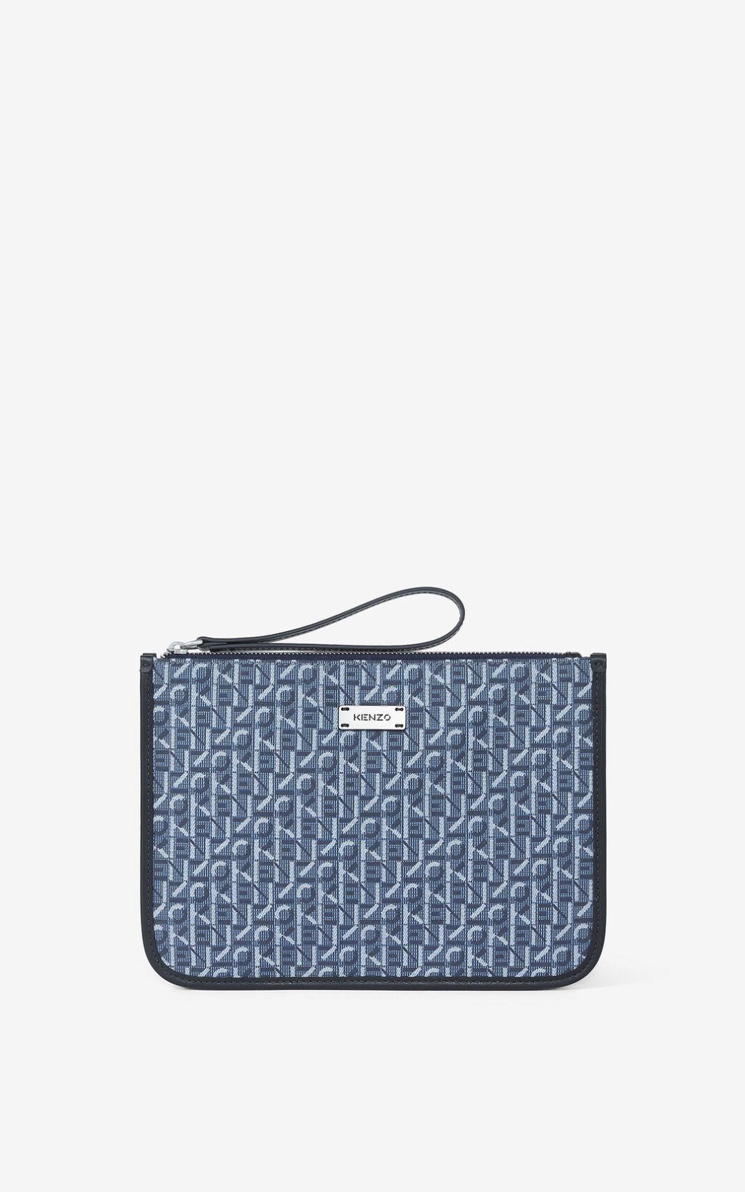 Kenzo Jacquard Courier with fob Cüzdan Erkek Lacivert Mavi | 5801-YUPNO